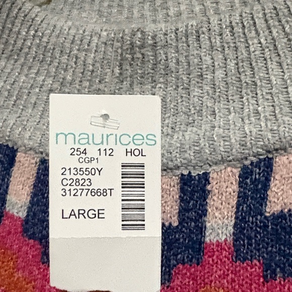 Maurices Multicolor Patterned Crew Neck Sweater - Picture 5 of 9